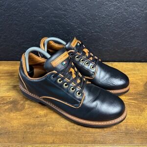 Duca Del Cosma Heritage Black Tan Leather Spikeless Golf Shoes Mens US‎ 7 EU 40